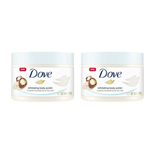 Dove Exfoliating Body Polish Body Scrub Macadamia  Rice Milk 105 oz 2 pack