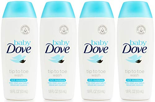 Baby Dove Tip to Toe Wash Rich Moisture Travel Size 18 Ounce Pack of 4