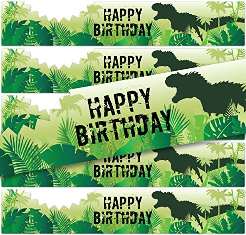 PRODUCT80 T-Rex Dinosaur Jurassic Water Bottle Labels for Birthday Parties, Set of 24 WATERPROOF Stickers, EASY to Apply, Just Peel and Stick