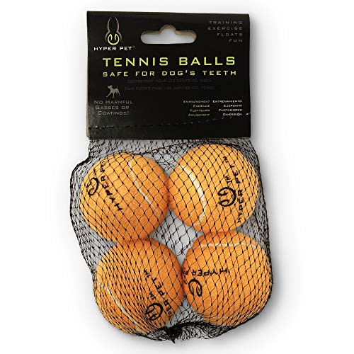 Hyper Pet Mini Tennis Balls for Dogs Pet Safe Dog Toys for Exercise  Training Pack of 4 Orange 0082OREA