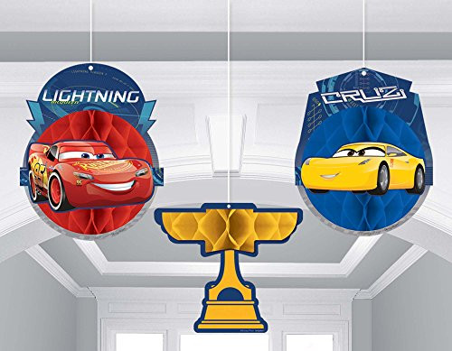 amscan Disney Cars 3 Honeycomb Decoration Party Favor