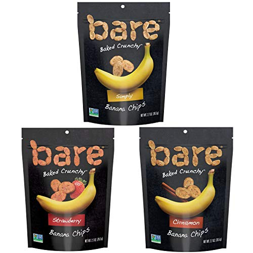 Bare Baked Crunchy Banana Chips Variety Pack Gluten Free 27 Ounce Bag 6 Count