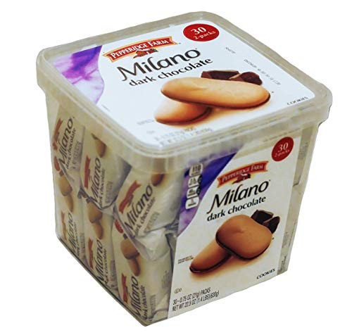 Pepperidge Farm Milano Cookies Dark Chocolate 225 oz Multipack Tub 2packs Total 30count