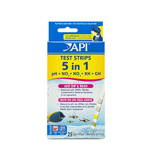 API 5in1 Test Strips Freshwater and Saltwater Aquarium Test Strips 25Count Box