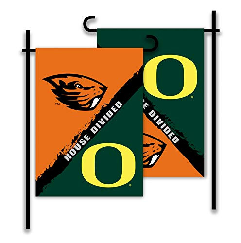 NCAA Oregon Ducks Rivalry House Divided 2Sided Garden Flag Team Color