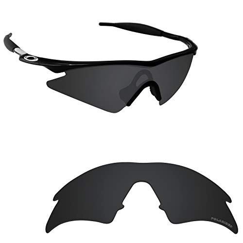 Alphax Stealth Black Optimized Polarized Engraved Replacement Lenses for Oakley M Frame Sweep
