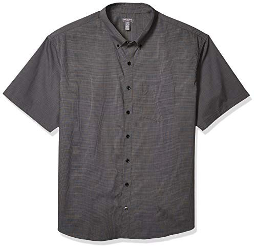 Van Heusen Mens Big and Tall Flex Short Sleeve Button Down Check Shirt black 4XLarge Big