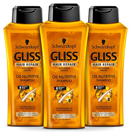 GLISS Hair Repair Shampoo Oil Nutritive for Longer Hair Prone to Split Ends 136 Ounces Pack of 3