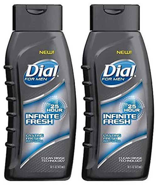 Dial For Men Body Wash Infinite Fresh 25 Hour Net Wt 16 FL OZ 473 mL Per Bottle Pack of 2 Bottles Dial For Men Body Wash Infinite Fresh 25 Hour Net Wt 16 FL OZ 473 mL Per Bottle Pack of 2 Bottles