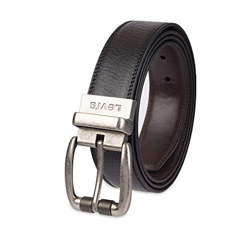 Levis Mens Black To Brown Laminate Reversible Leather Belt 34