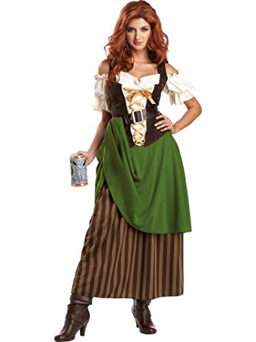 California Costumes Tavern Maiden Adult Costume OliveBrown Small