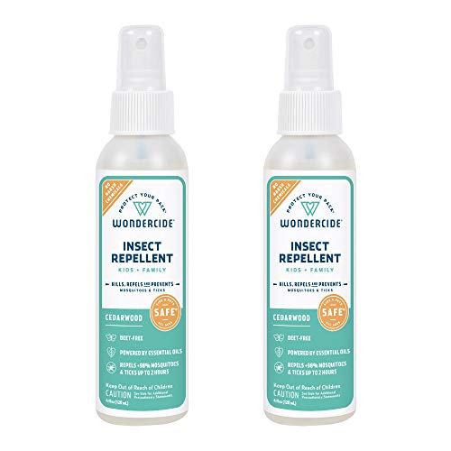 Wondercide Natural DeetFree Mosquito and Insect Repellent Spray for Kids Babies Family  Bug Repellent and Killer  Cedarwood 2Pack