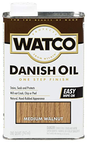 Watco 242223 Danish Oil Wood Finish Low VOC Quart Medium Walnut