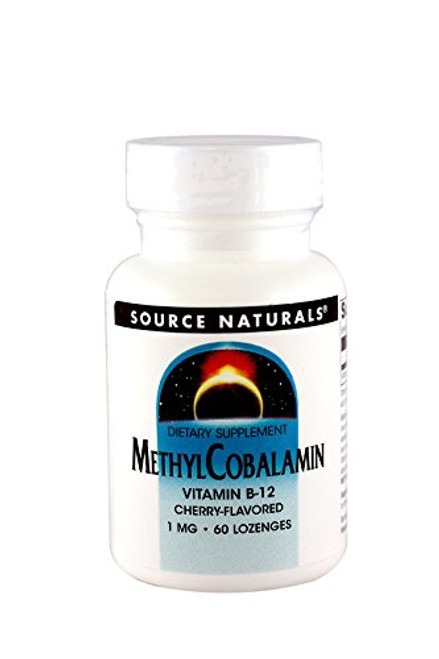 Source Naturals MethylCobalamin Vitamin B12 1000mcg Cherry Flavored Sublingual 60 Lozenges Pack of 2 Source Naturals MethylCobalamin Vitamin B12 1000mcg Cherry Flavored Sublingual 60 Lozenges Pack of 2