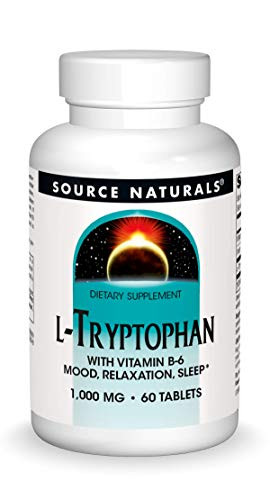 Source Naturals LTryptophan with Vitamin B6 1000 mg Support Mood Relaxation And Sleep  60 Tablets
