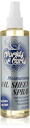 Worlds Of Curls Comb Out Conditioner  Oil Sheen Spray Moisturizer Extra Dry Hair 8 Oz