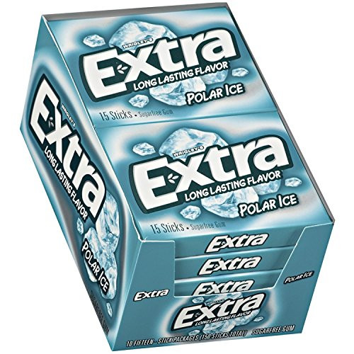 Extra Sugar Free Gum Polar Ice 15 Stick Slim Pack Pack of 20