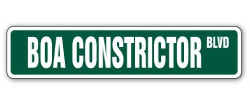 BOA Constrictor Street Sign Novelty Reptile Snake Lover Animal  IndoorOutdoor  18 Wide