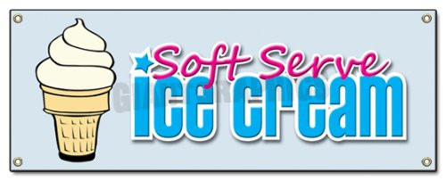 72 Soft Serve Vanilla ICE Cream Banner Sign Signs Shop