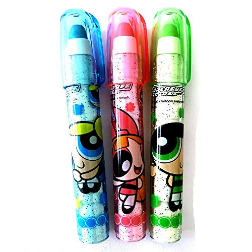 Cartoon Powder Puff Girls Bubbles Buttercup Blossom 3PCS Eraser Pen Set