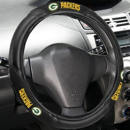 Fremont Die NFL Green Bay Packers Massage Grip Steering Wheel Cover Fits Most 14 to 15 Steering Wheels BlackTeam Colors Fremont Die NFL Green Bay Packers Massage Grip Steering Wheel Cover Fits Most 14 to 15 Steering Wheels BlackTeam Colors