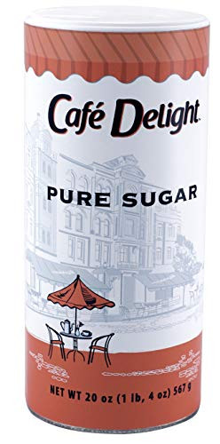 Cafe Delight Granulated Sugar Canister 20 Oz Pack of 6