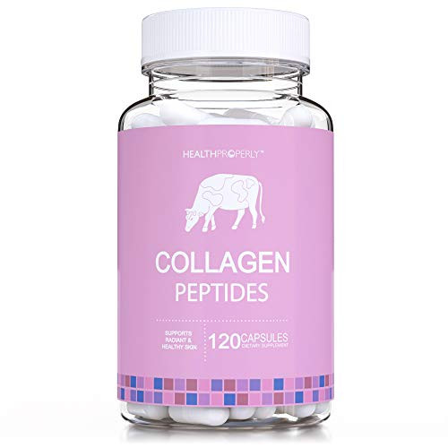 HEALTH PROPERLY Collagen Pills Type 1  3  Scientifically Formulated to Support Skin Hair Joints  Muscles  Premium Hydrolyzed Collagen Peptides Supplements  120 Capsules of Vital Proteins