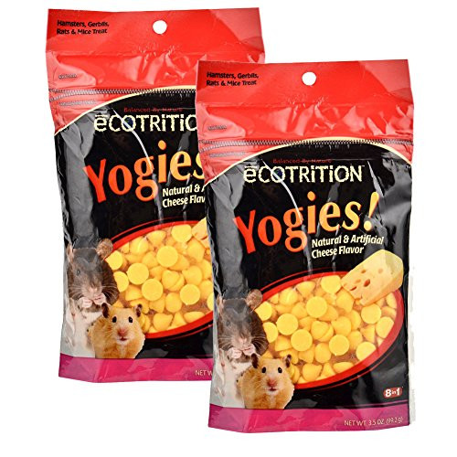 eCOTRITION Yogies HamsterGerbilRat Treats Cheese Flavor 35Ounce Pack of 2