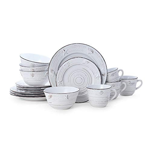 Pfaltzgraff Trellis Coastal 16Piece Dinnerware Set white