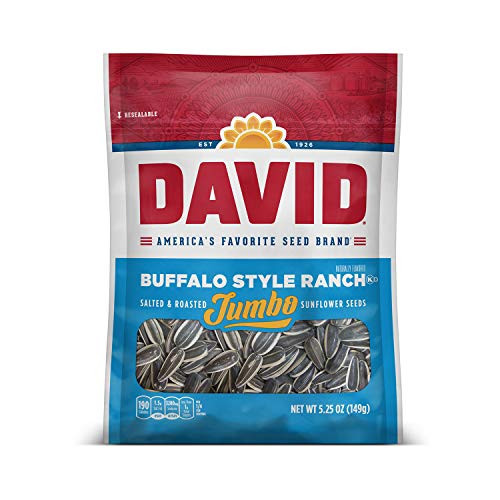 DAVID Roasted and Salted Buffalo Style Ranch Jumbo Sunflower Seeds Keto Friendly 525 oz 12 Pack DAVID Roasted and Salted Buffalo Style Ranch Jumbo Sunflower Seeds Keto Friendly 525 oz 12 Pack