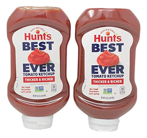 Hunts Tomato Ketchup 100 Natural No High Fructose Corn Syrup 20 oz Pack of 2