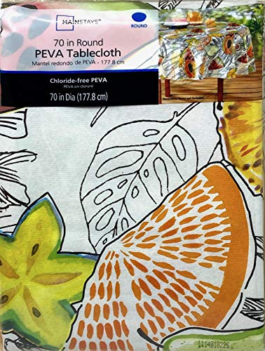 Technimark Mainstays Vinyl Tablecloth 70 Round Fruit Theme