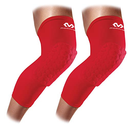 Knee Compression Sleeves McDavid Hex Knee Pads Compression Leg Sleeve for Basketball Volleyball Weightlifting and More  Pair of Sleeves SCARLET Adult MEDIUM