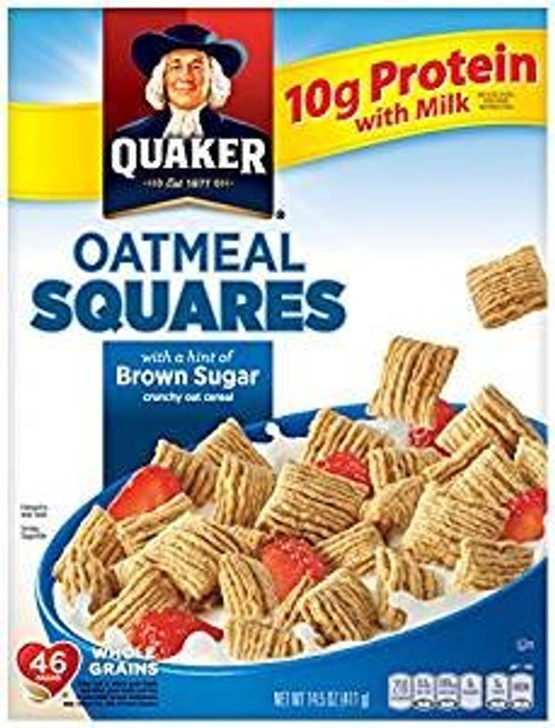 Quaker Oatmeal Squares With A Hint Of Brown Sugar 145 Oz Pk Of 3