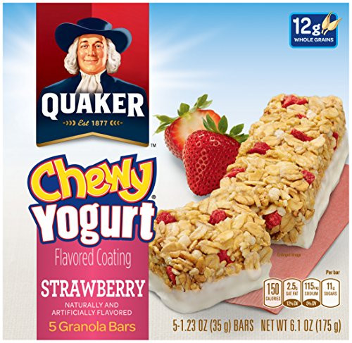 Quaker Yogurt Chewy Granola Bar Strawberry 5 Bars  net weight 61 ounce Pack of 6 Packaging may vary