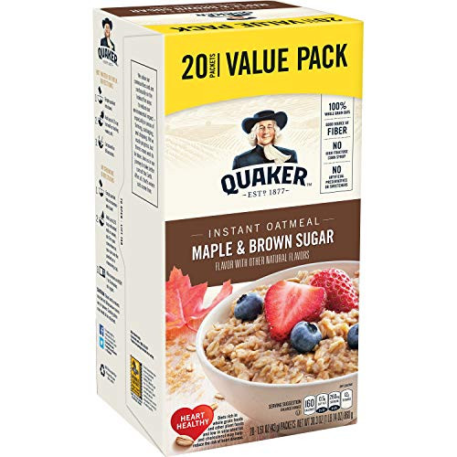 Quaker Maple  Brown Sugar Instant Oatmeal 20 Count 151 oz Packets