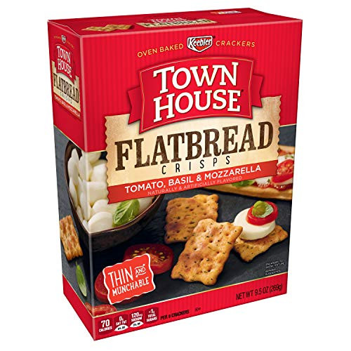 Keebler Town House Flatbread Crisps Crackers Tomato Basil and Mozzarella Cheese 95 oz