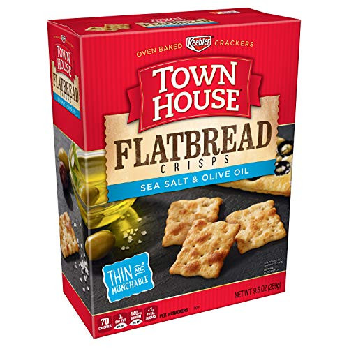 Keebler Town House Flatbread Crisps Crackers Sea Salt and Olive Oil 95 oz