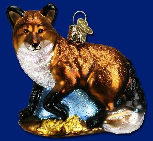 Old World Christmas Red Fox Glass Blown Ornament