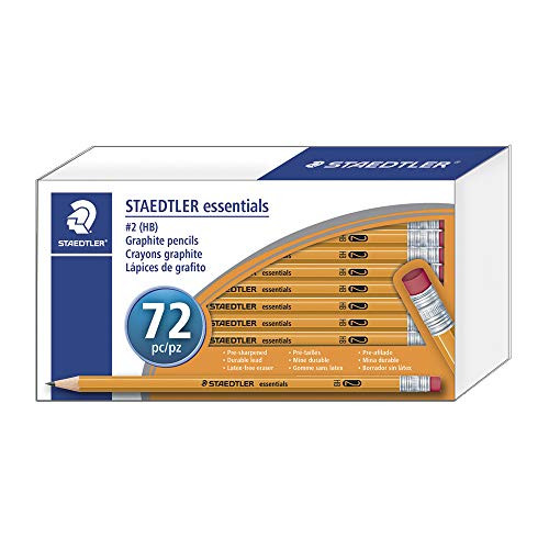 Staedtler Essentials PreSharpened HB 2 Yellow Wood Graphite Pencils with latexfree pink eraser classpack of 72 13251C72A6 Staedtler Essentials PreSharpened HB 2 Yellow Wood Graphite Pencils with latexfree pink eraser classpack of 72 13251C72A6