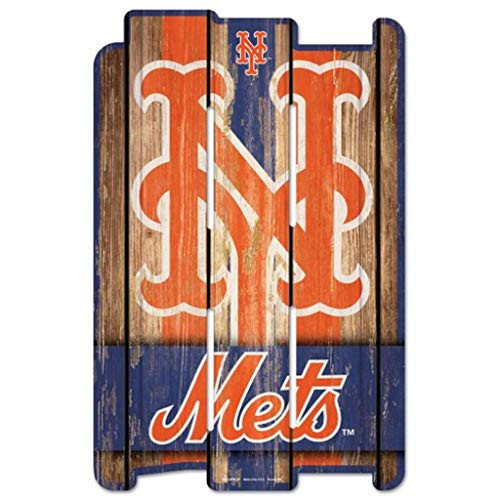 WinCraft MLB New York Mets Wood Fence Sign Black