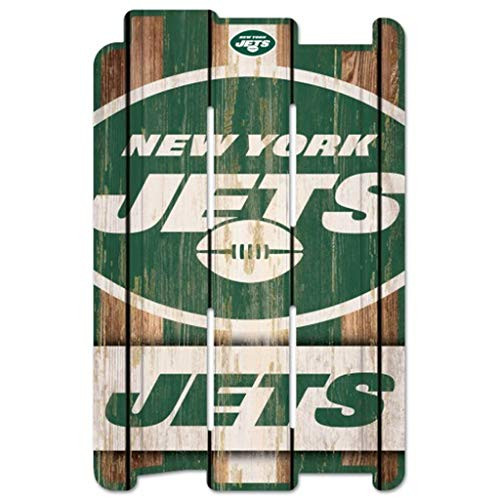 WinCraft NFL New York Jets Wood Fence Sign Black