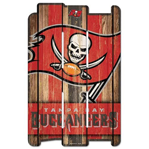 WinCraft NFL Tampa Bay Buccaneers Wood Fence Sign Black