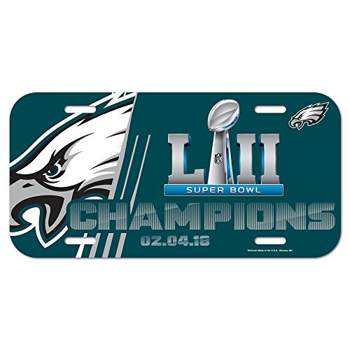 NFL Philadelphia Eagles Super Bowl LII Champions Plastic License Plate NFL Philadelphia Eagles Super Bowl LII Champions Plastic License Plate
