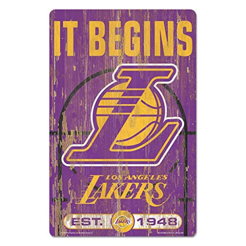 WinCraft NBA Los Angeles Lakers 69712010 Wood Sign 11 x 17 Black
