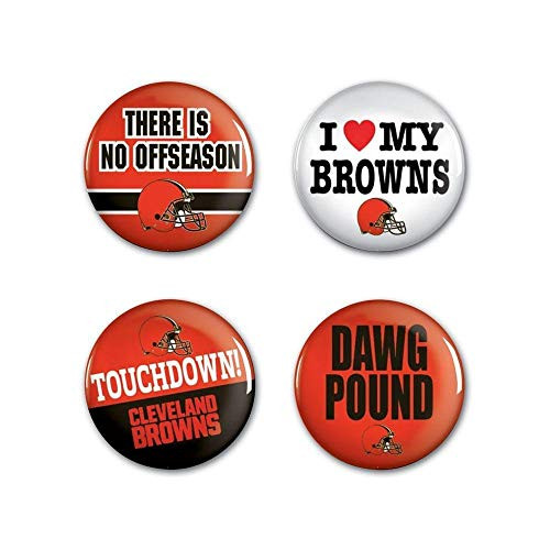 WinCraft NFL Cleveland Browns Round Button 4 Pack 1 14 WinCraft NFL Cleveland Browns Round Button 4 Pack 1 14