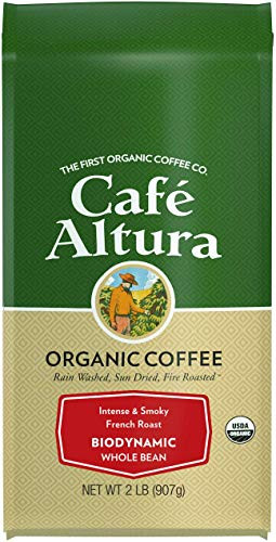 Cafe Altura Whole Bean Organic Coffee Biodynamic French Roast 2 Pound