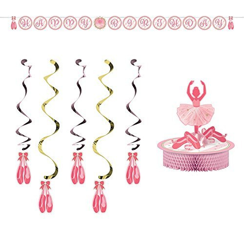 Twinkle Toes Party Decorations Supply Pack: Centerpiece, Jointed Banner, and Dizzy Danglers