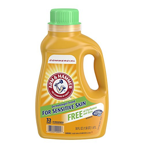 Arm  Hammer 3320000103 Liquid Laundry Detergent HE Compatible Perfume and Dye Free 50 fl oz Pack of 8