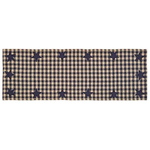 VHC Brands 20134 Classic Country Primitive Tabletop & Kitchen - Star Blue Woven Runner 13" x 36" Navy VHC Brands 20134 Classic Country Primitive Tabletop & Kitchen - Star Blue Woven Runner 13" x 36" Navy